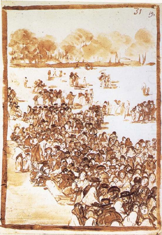 Francisco Goya Crowd in a Park china oil painting image